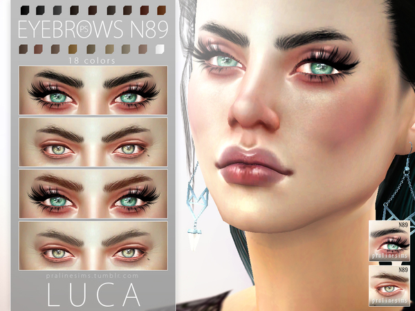 Sims 4 Luca Eyebrows N89 by Pralinesims at TSR