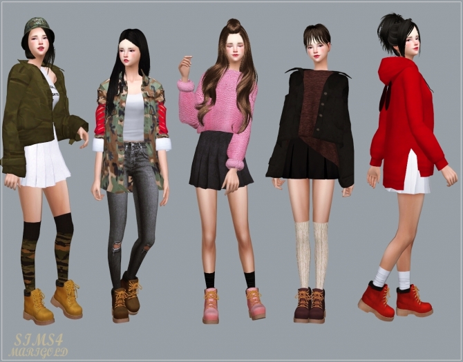 Female Hiking Boots At Marigold » Sims 4 Updates