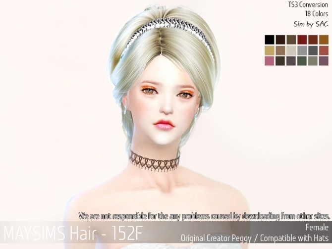 Sims 4 Hair 152F (Peggy) at May Sims