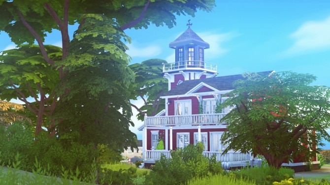 Sims 4 Furnished Windy Island Lighthouse at Jenba Sims