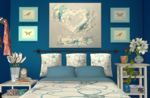 Sims 4 Formentera Bedroom by Mary Jiménez at pqSims4