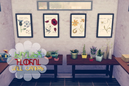 Simlish Floral Wall Charts by eightysixsims at SimsWorkshop