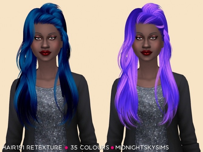 Sims 4 Hair 151 retexture by midnightskysims at SimsWorkshop