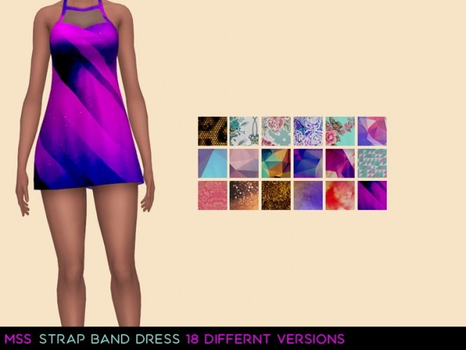 Sims 4 Strap Band Dress by midnightskysims at SimsWorkshop