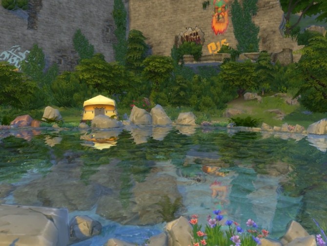 Sims 4 Natural Pool for Windenburg’s Bluff Island by SimLaReine at Mod The Sims