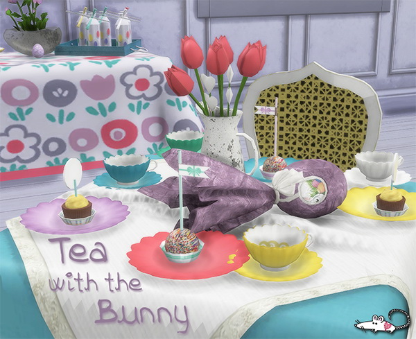 Sims 4 Tea With The Bunny set at Loverat Sims4