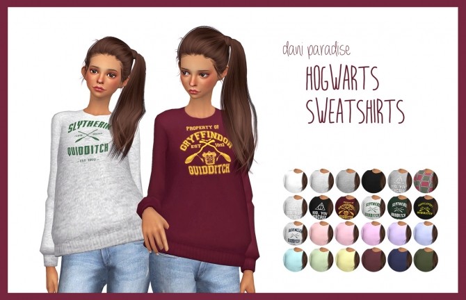 Sims 4 Hogwarts Sweatshirts at Dani Paradise