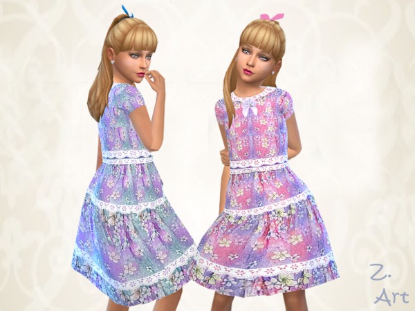 Sims 4 Spring Blossom dress by Zuckerschnute20 at TSR