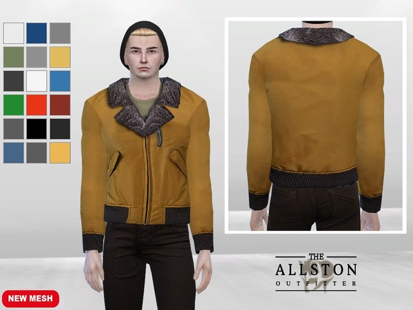 Sims 4 Levin Fur Collar Jacket by McLayneSims at TSR
