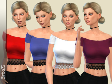 Textured Lace Top By Birba32 At TSR » Sims 4 Updates