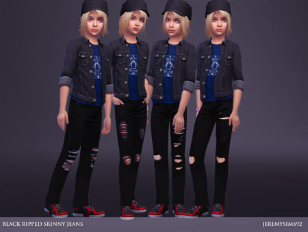 Black Ripped Skinny Jeans by jeremy-sims92 at TSR