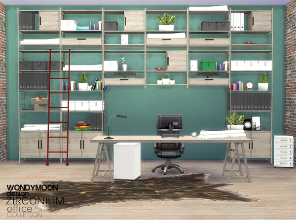 Sims 4 Zirconium Office by wondymoon at TSR