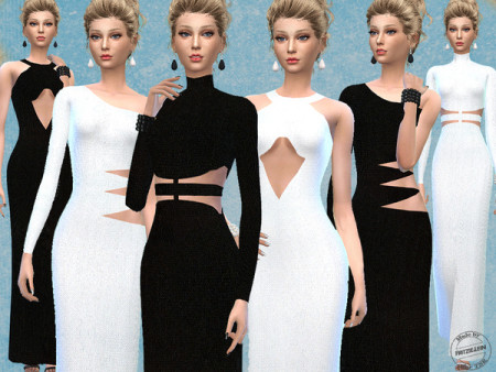 Cut Out Knitted Maxi Dresses by Fritzie.Lein at TSR