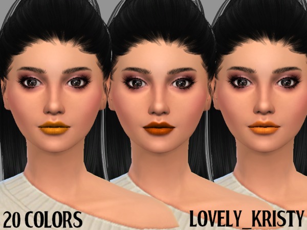 Sims 4 Matte Orange Lipsticks by Lovely Kristy at TSR