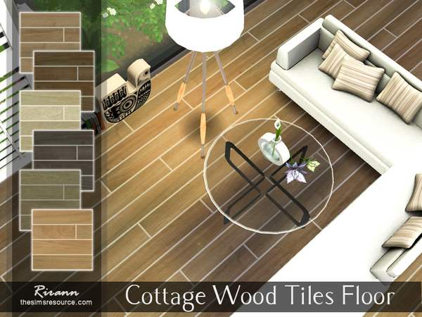 Sims 4 Cottage Wood Tiles Floor by Rirann at TSR