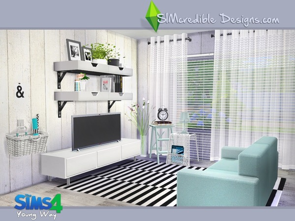 Sims 4 Young Way Living by SIMcredible! at TSR