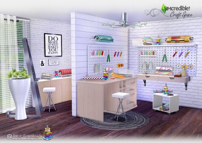 Sims 4 Craft space 14 new meshes at SIMcredible! Designs 4
