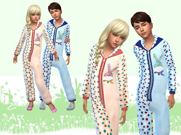 Sims 4 Funny Bunnies jumpsuit by Zuckerschnute20 at TSR