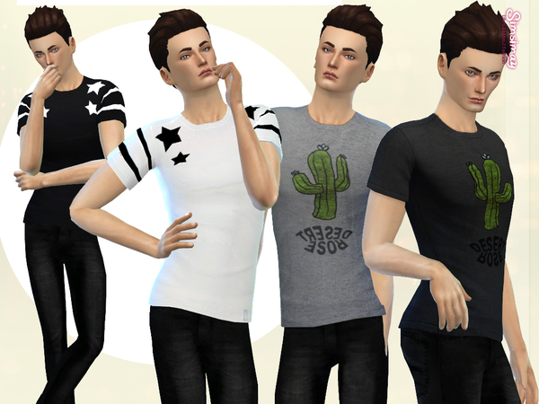 Sims 4 Male Old School Hit T shirts by Simsimay at TSR