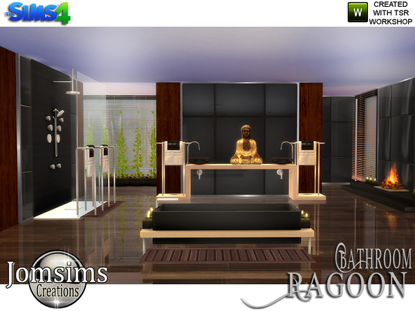 Sims 4 Ragoon Zen Bathroom by jomsims at TSR