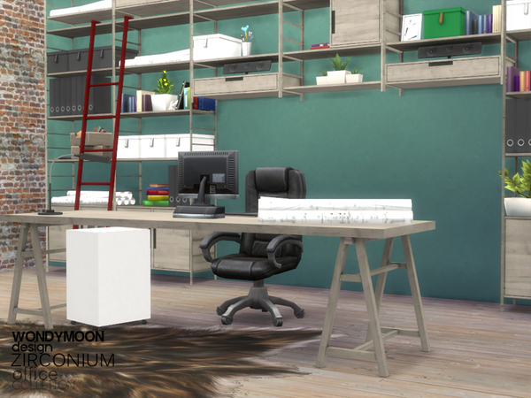 Sims 4 Zirconium Office by wondymoon at TSR