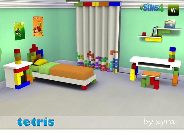 Sims 4 Tetris set by xyra33 at TSR