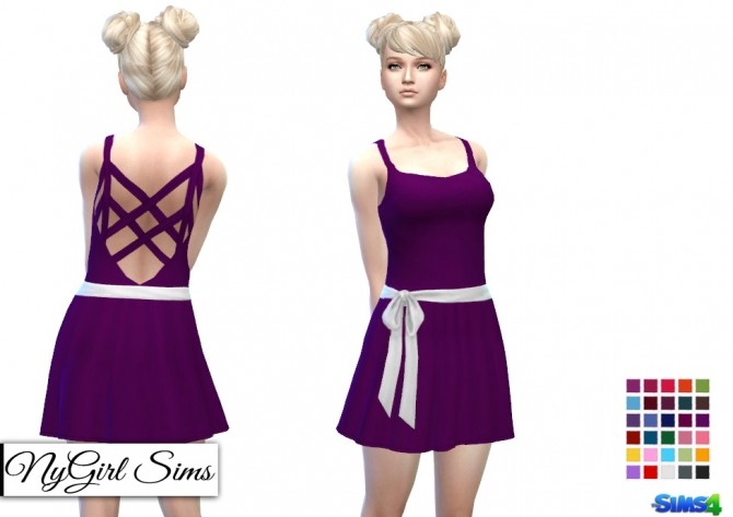 Sims 4 Cross Back Sundress with Sash and Bow at NyGirl Sims