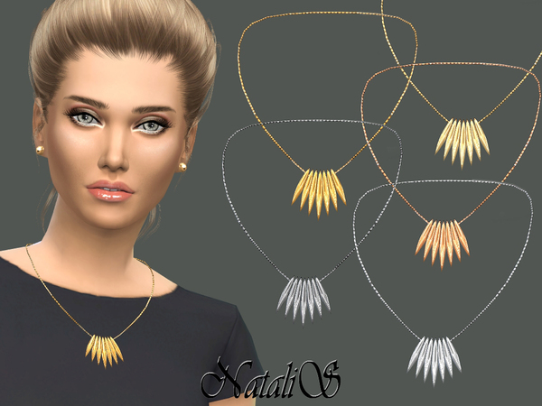 Sims 4 Spiked array necklace by NataliS at TSR