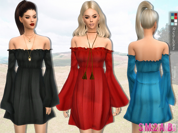 Sims 4 Boho dress by sims2fanbg at TSR