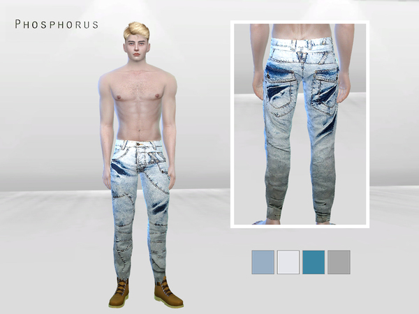 Sims 4 Light Bleached Gazer Denim Jeans by McLayneSims at TSR
