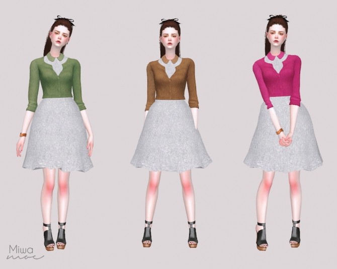 Sims 4 Bouffant Dress with Jacket at Miwamoe