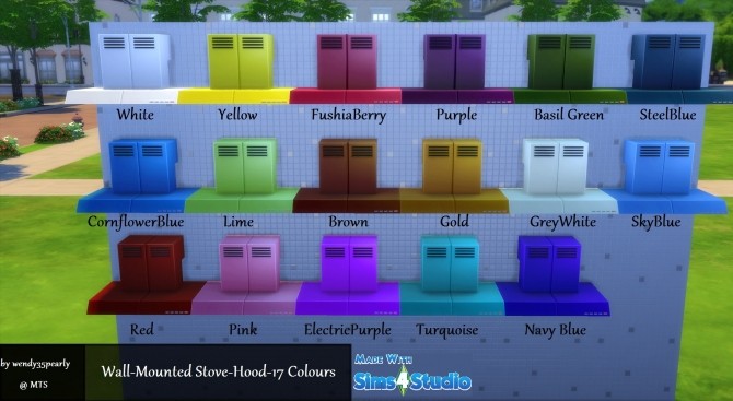 Sims 4 Wall Mounted Stove Hood 17 Colours by wendy35pearly at Mod The Sims