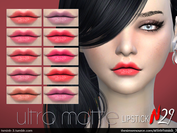 Sims 4 Ultra Matte Lipstick by tsminh 3 at TSR