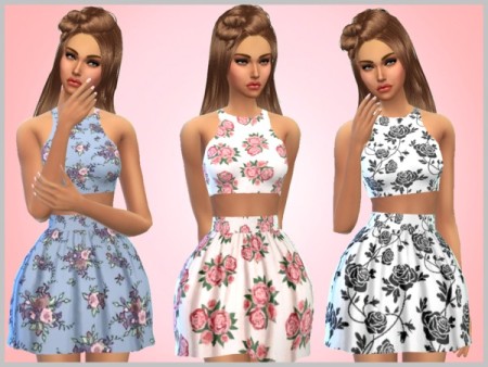 Floral Dresses by SweetDreamsZzzzz at TSR » Sims 4 Updates