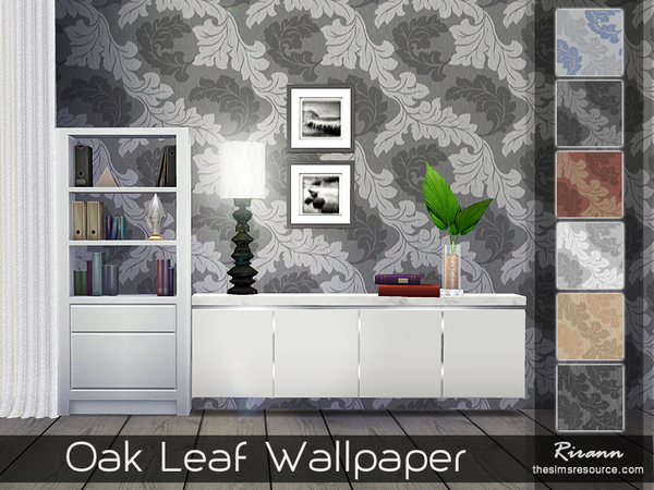 Sims 4 Oak Leaf Wallpaper by Rirann at TSR