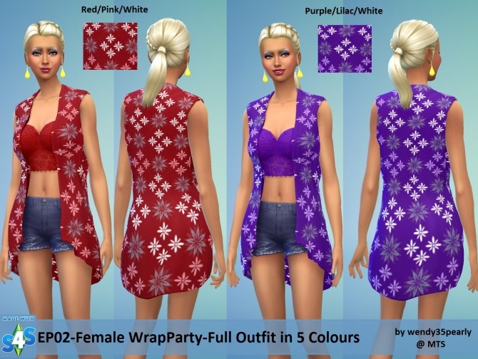 Sims 4 WrapParty Full Outfit by wendy35pearly at Mod The Sims