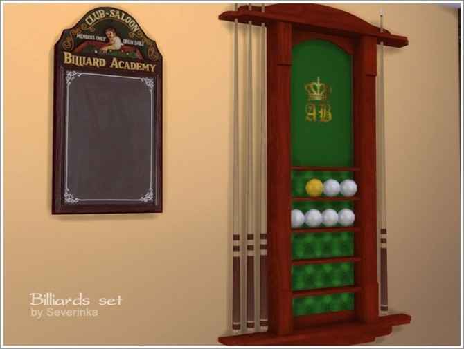 Sims 4 Billiard set at Sims by Severinka