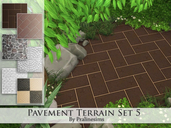 Sims 4 Pavement Terrain Set 5 by Pralinesims at TSR