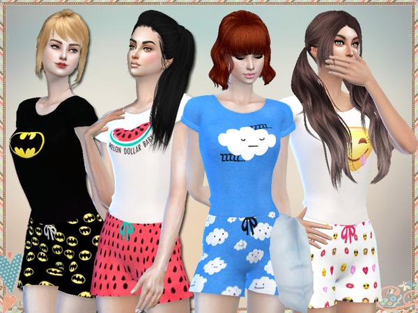 Sims 4 Cloudz Pajama Set by Simlark at TSR