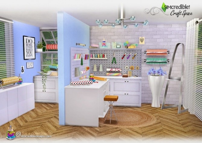 Sims 4 Craft space 14 new meshes at SIMcredible! Designs 4