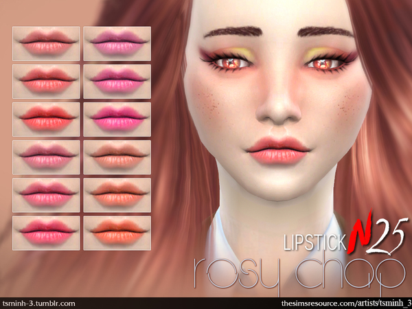Sims 4 Rosy Chap Lipstick N25 by tsminh 3 at TSR