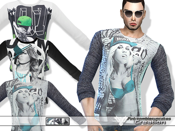 Sims 4 PZC Graphic Tees Set 01 by Pinkzombiecupcakes at TSR