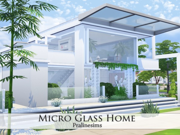 Sims 4 Micro Glass Home by Pralinesims at TSR