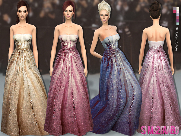 Sims 4 Oscar gown by sims2fanbg at TSR