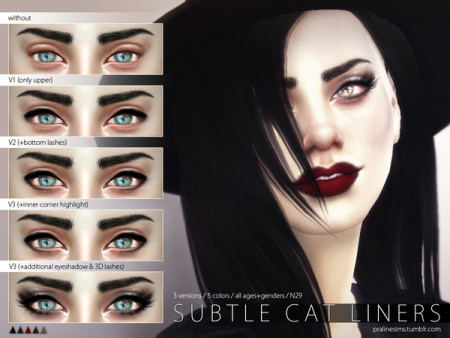 Subtle Cat Liners N29 by Pralinesims at TSR » Sims 4 Updates