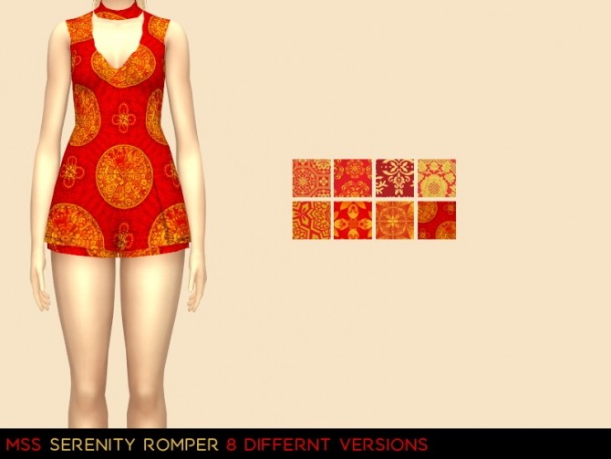Sims 4 Serenity Romper by midnightskysims at SimsWorkshop