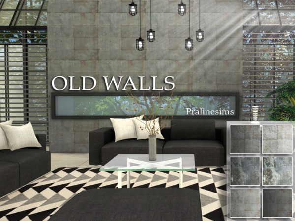 Sims 4 Old Walls by Pralinesims at TSR