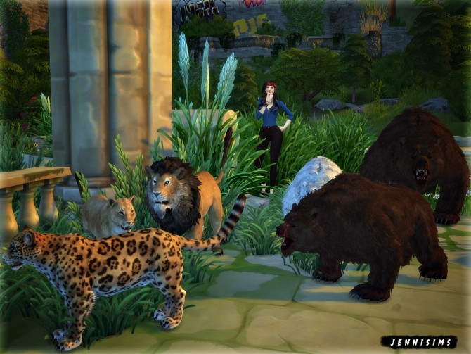 Sims 4 Deco Vol14 (Bear, Jaguar, Lion) at Jenni Sims