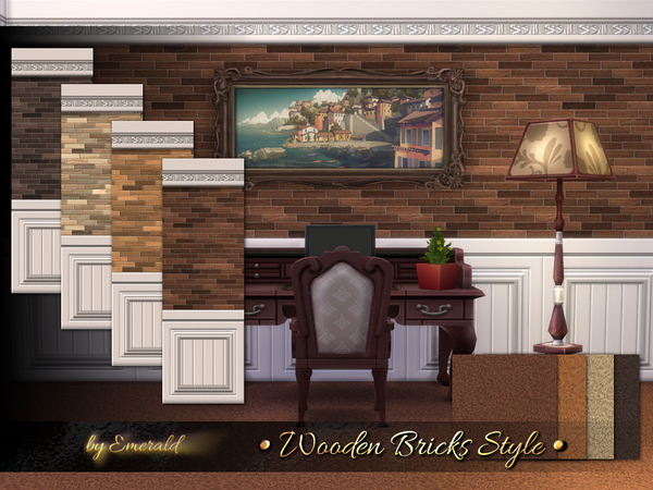 Sims 4 Wooden Bricks Style by emerald at TSR