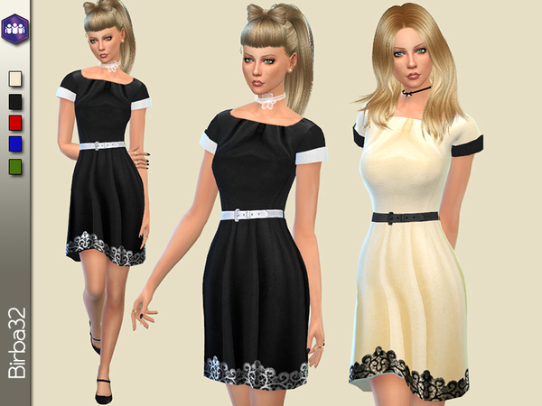 Sims 4 Get Together Black dress by Birba32 at TSR